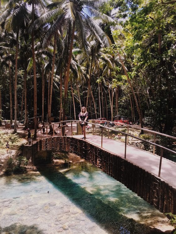 Oslob to Moalboal, Milly at Kawasan Falls 