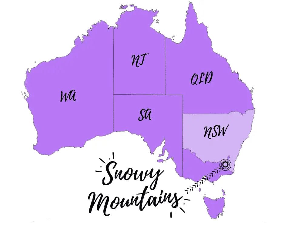 Snowy Mountains Map